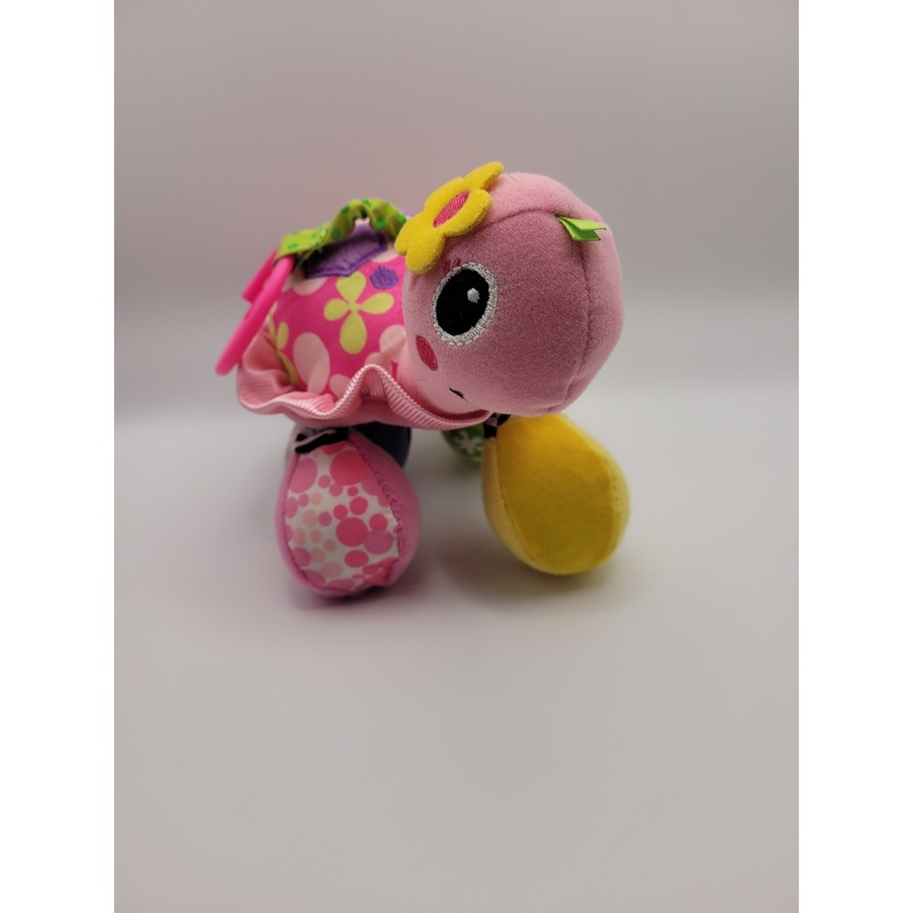 Plush baby toy infantino Topsy Turtle mirror sensory rattle